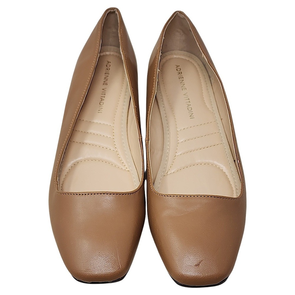 Adrienne Vittadini Palmer‎ Wedge Pumps 8.5M Womens Tan Beige Minimalist Neutral - Picture 9 of 14